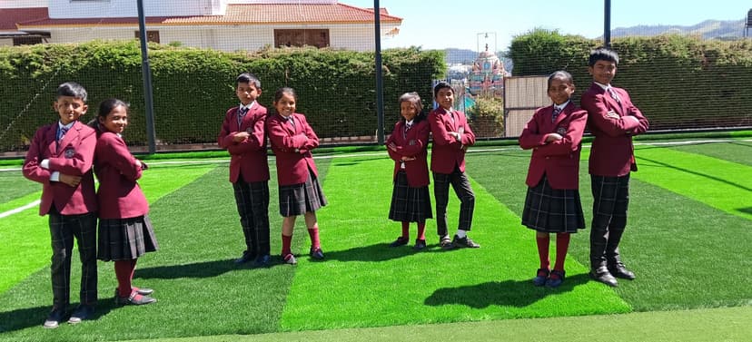 Students on the Football Turf